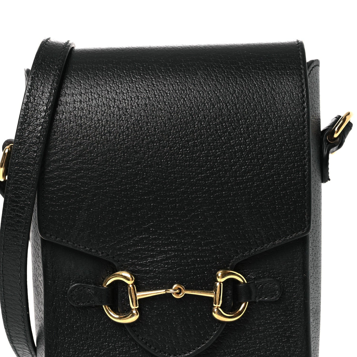 Dollar Calfskin Vertical Horsebit 1955 Crossbody Bag Black