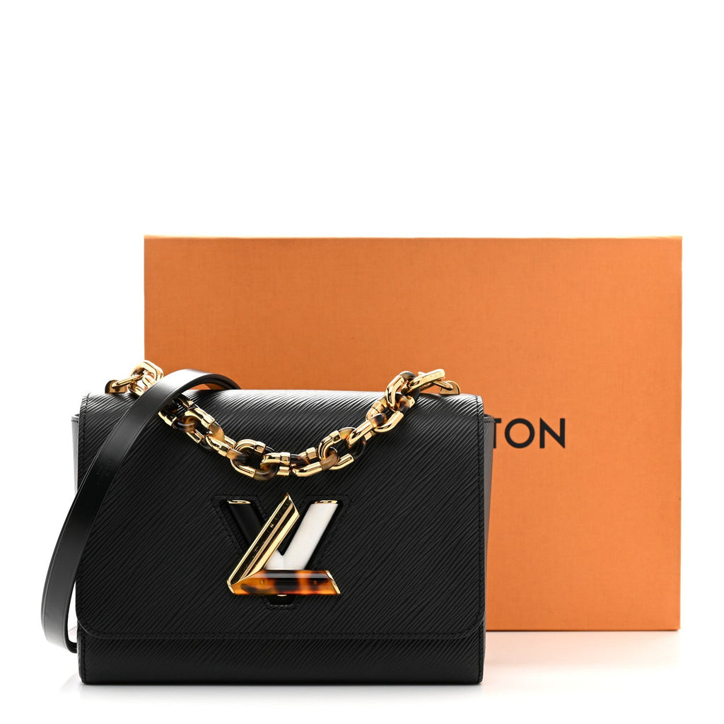 Epi Tortoiseshell Twist Shoulder Bag MM Black