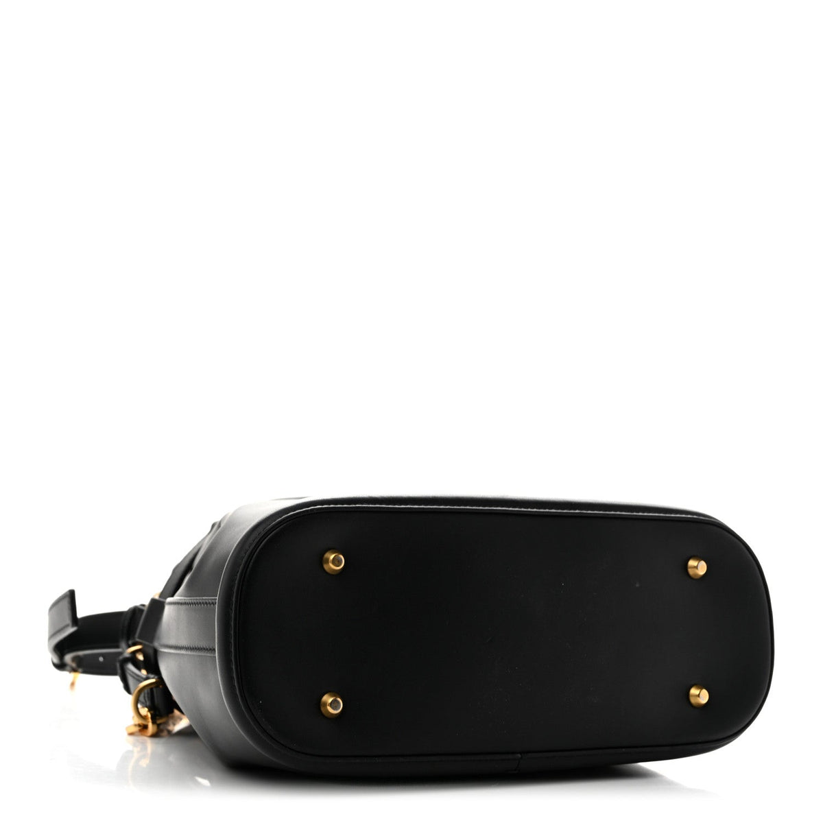 Calfskin CD Embossed Medium C'est Chain Bucket Bag Black