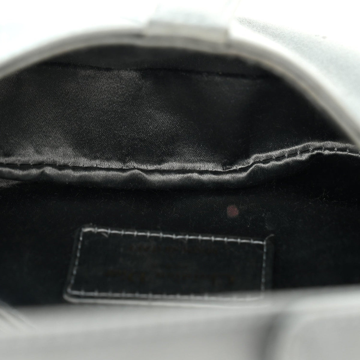 Satin Crystal Mini Saddle Bag Blue Gray