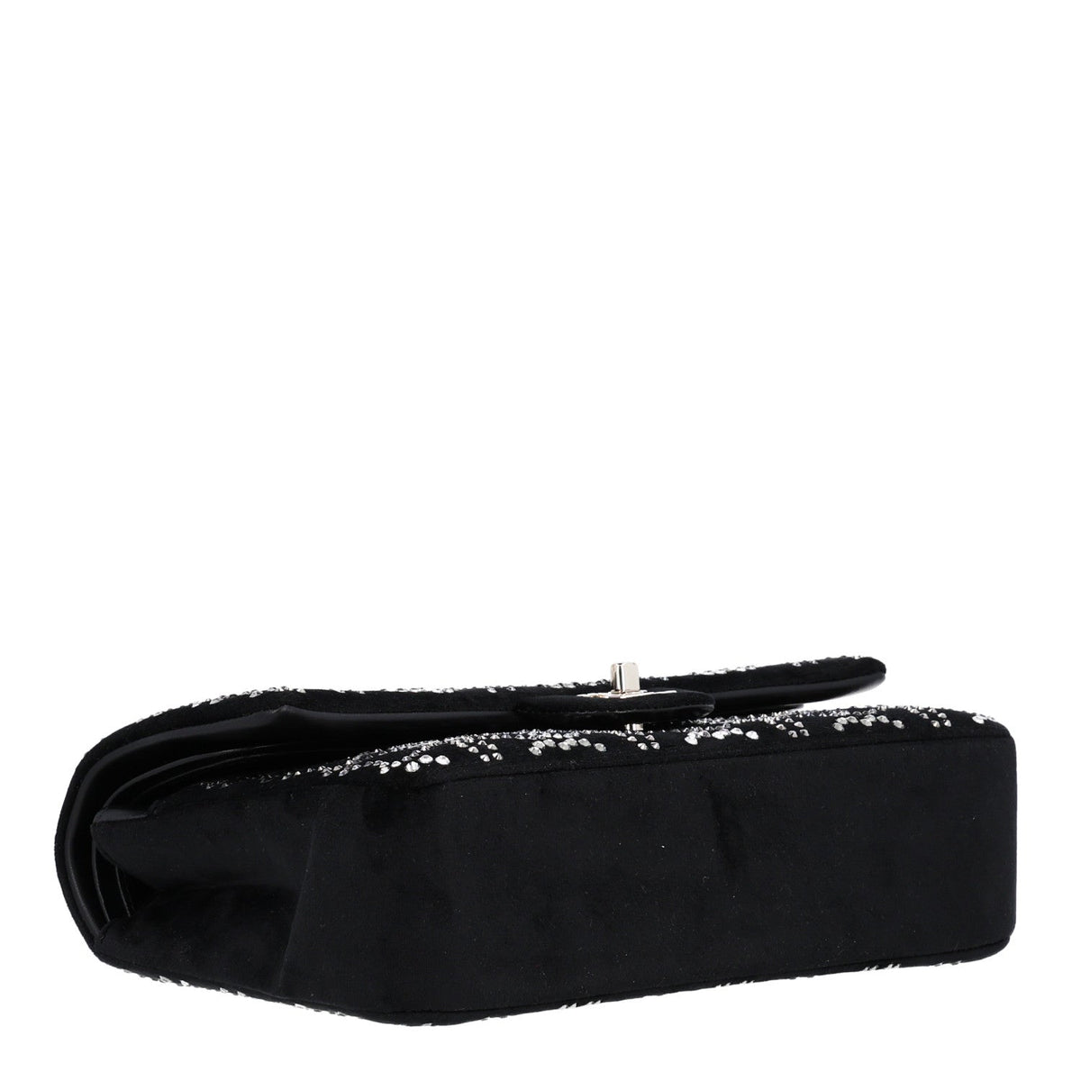 Velvet Crystal Medium Double Flap Black
