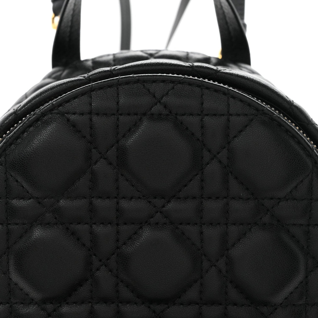 Lambskin Cannage Mini Backpack Black