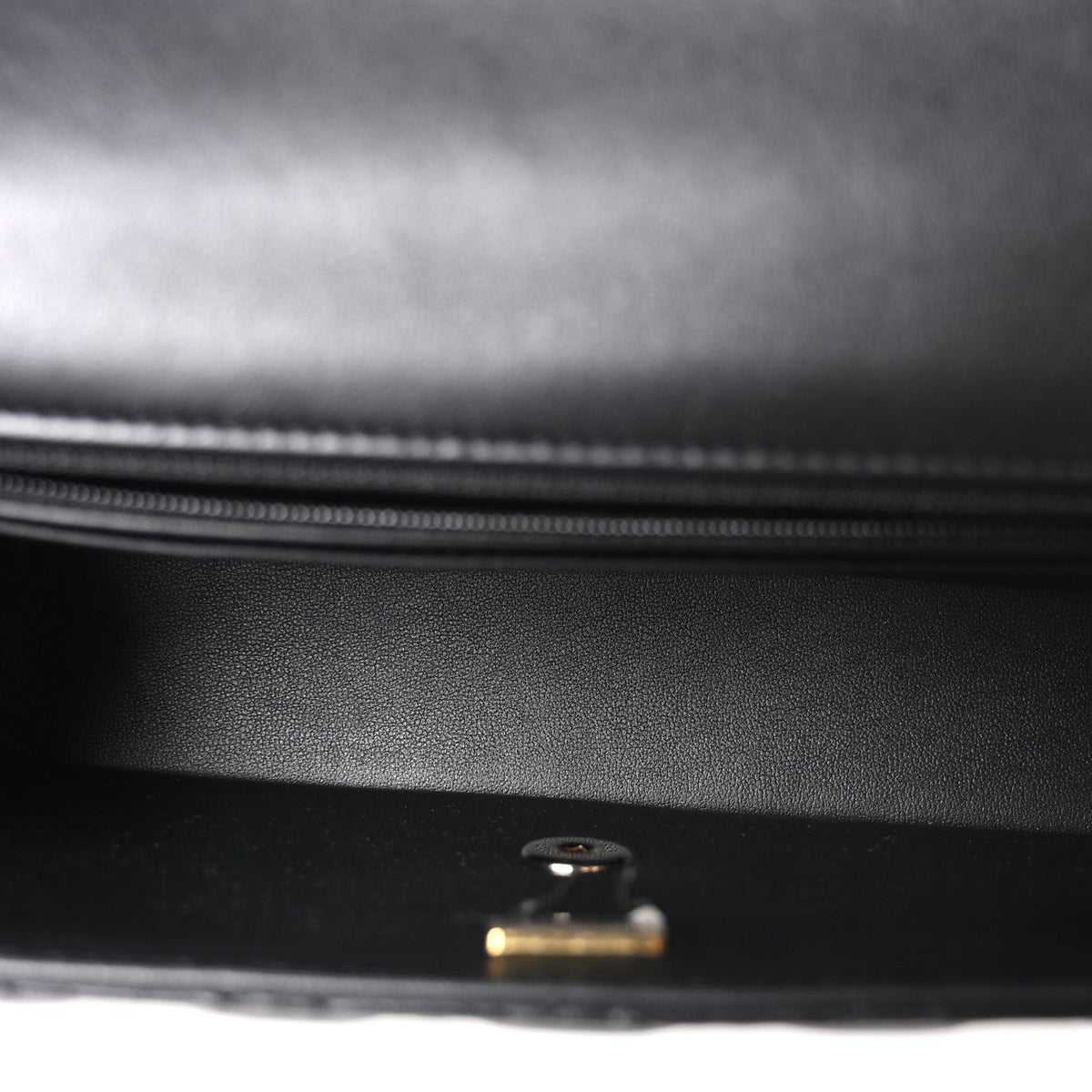 Lambskin Quilted Crystal Top Handle Small Rectangular Flap Black