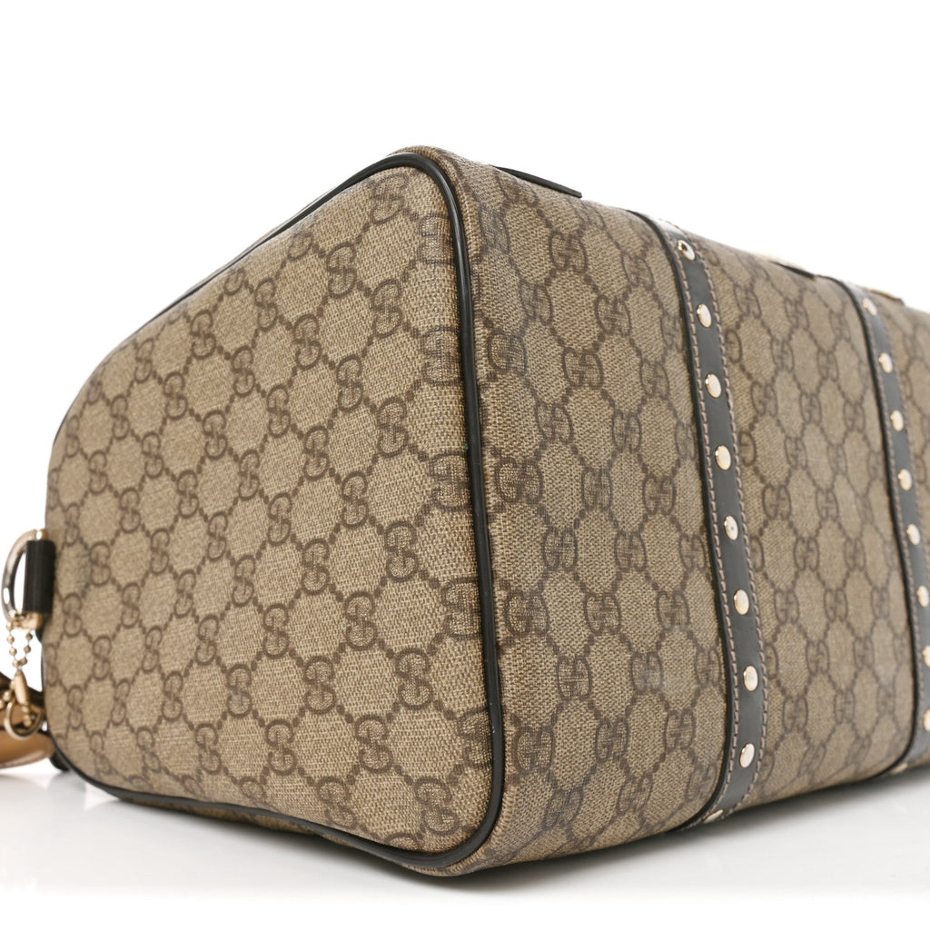 Monogram Guccissima Hearts Studded Medium Joy Boston Dark Brown