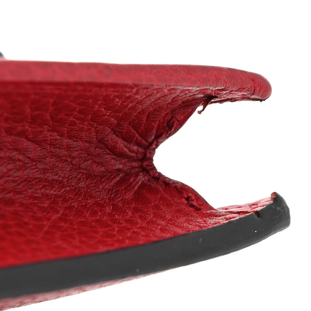Dollar Calfskin Interlocking G Chain Wallet Red