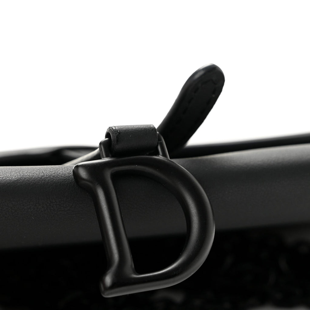 Ultra Matte Calfskin Saddle Chain Wallet Pouch Black