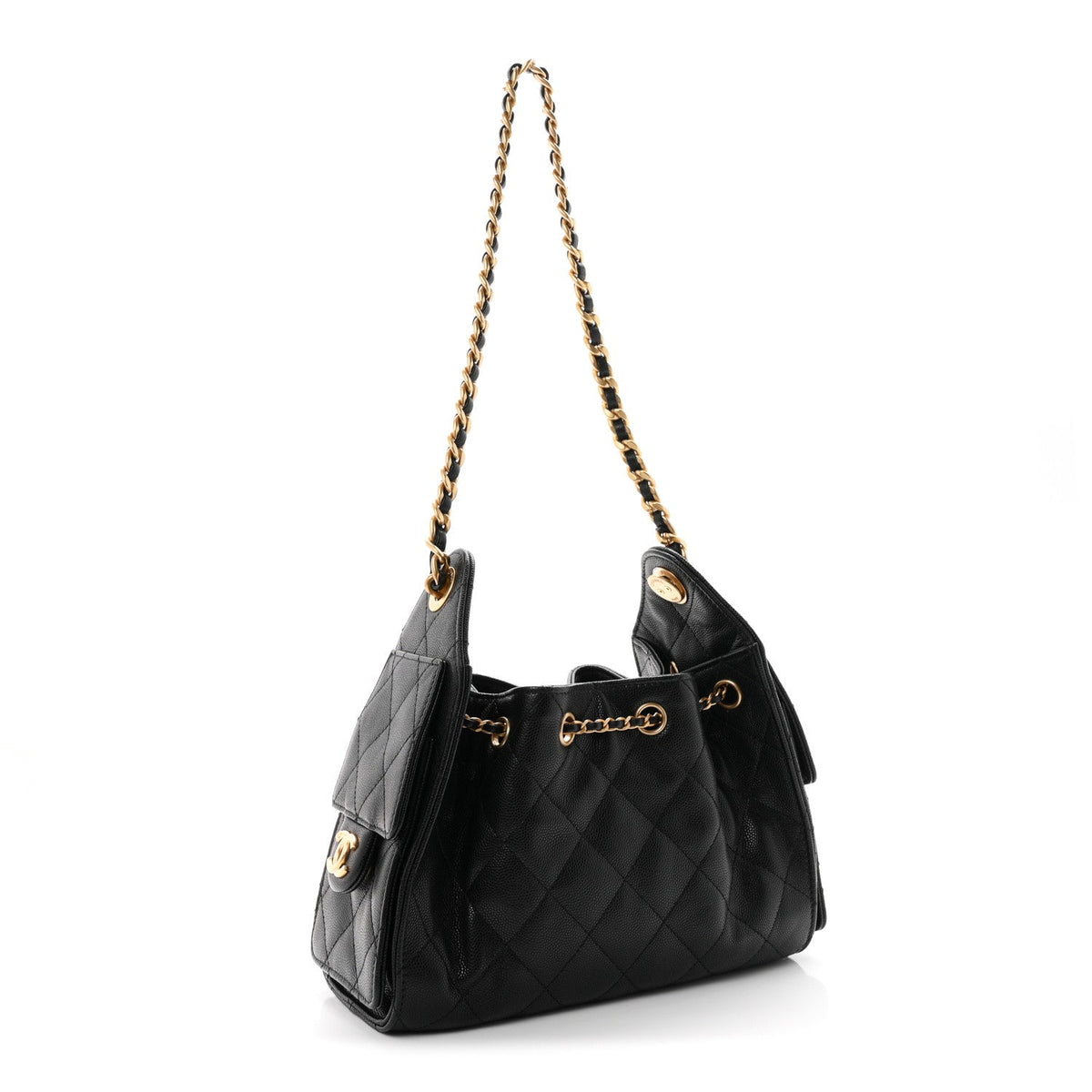 Caviar Quilted Mini Chanel 25 Handbag Black