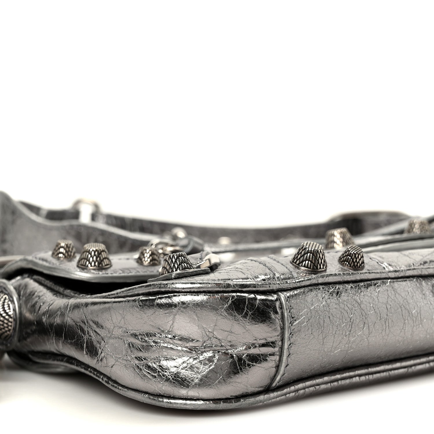 Metallic Agneau Arena Small Le Cagole Sling Bag Silver