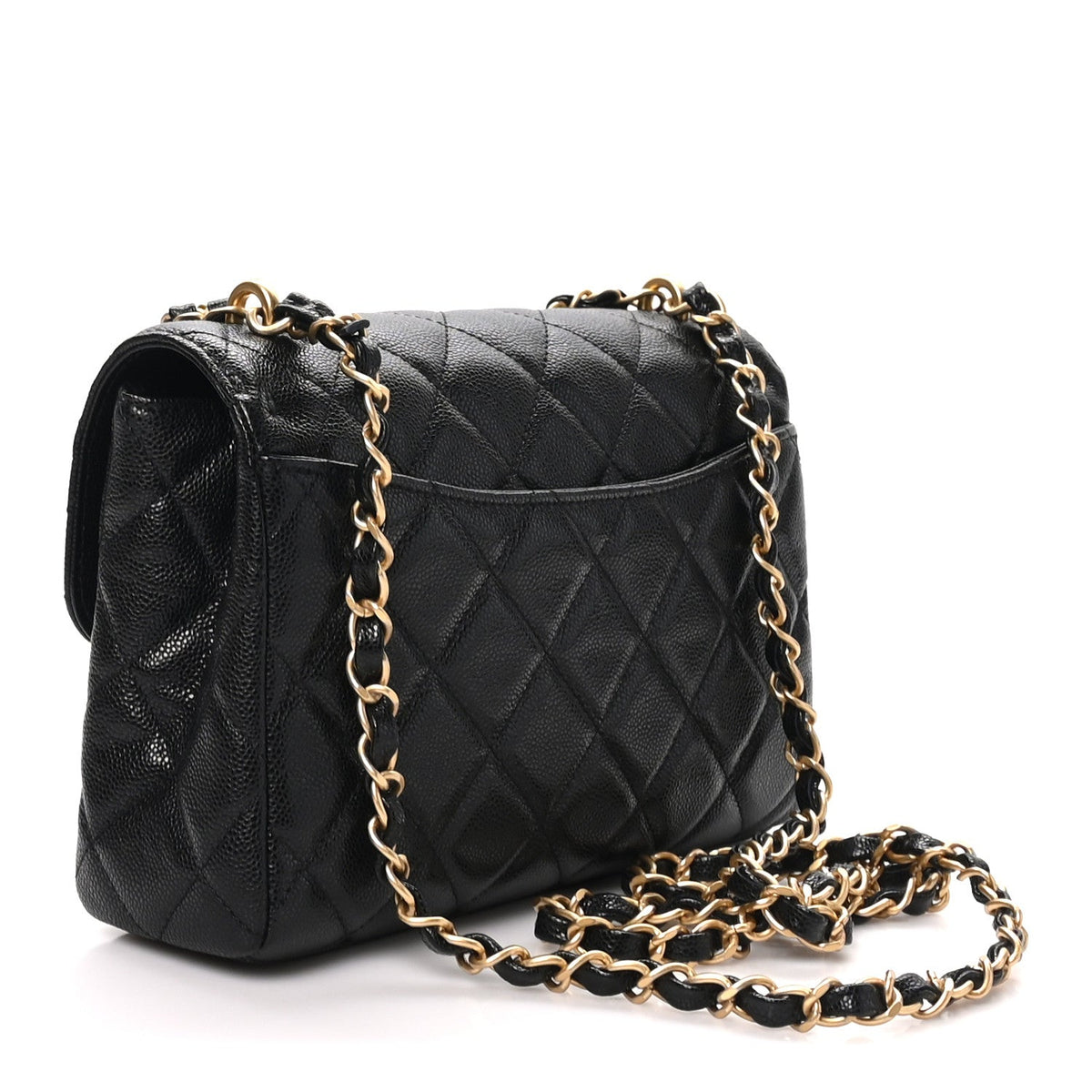 Caviar Quilted Small Coco First Flap Black