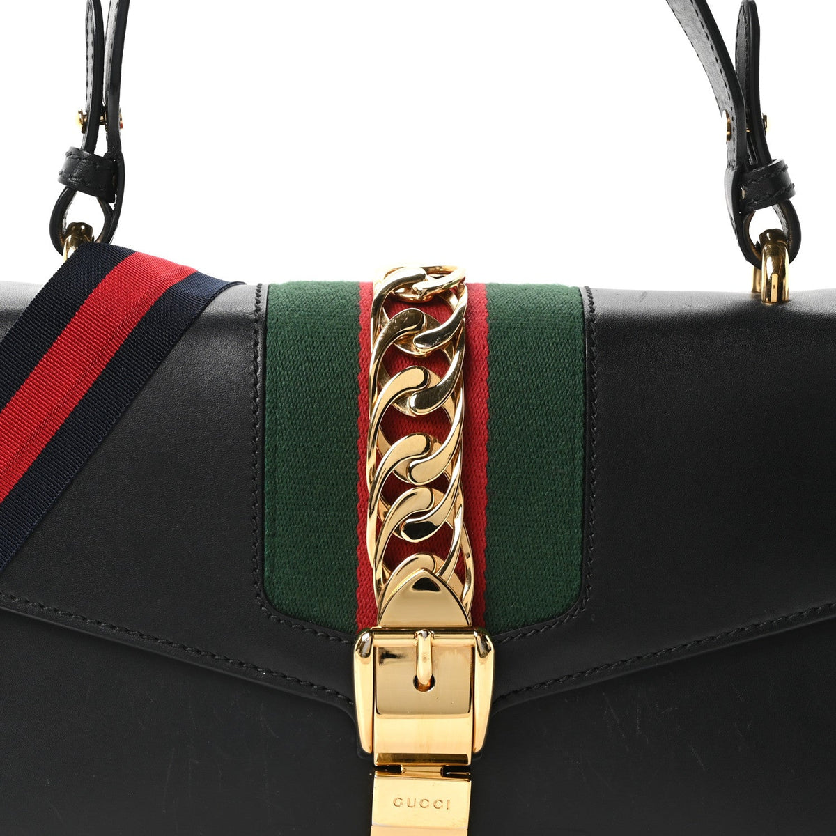 Calfskin Small Sylvie Shoulder Bag Black