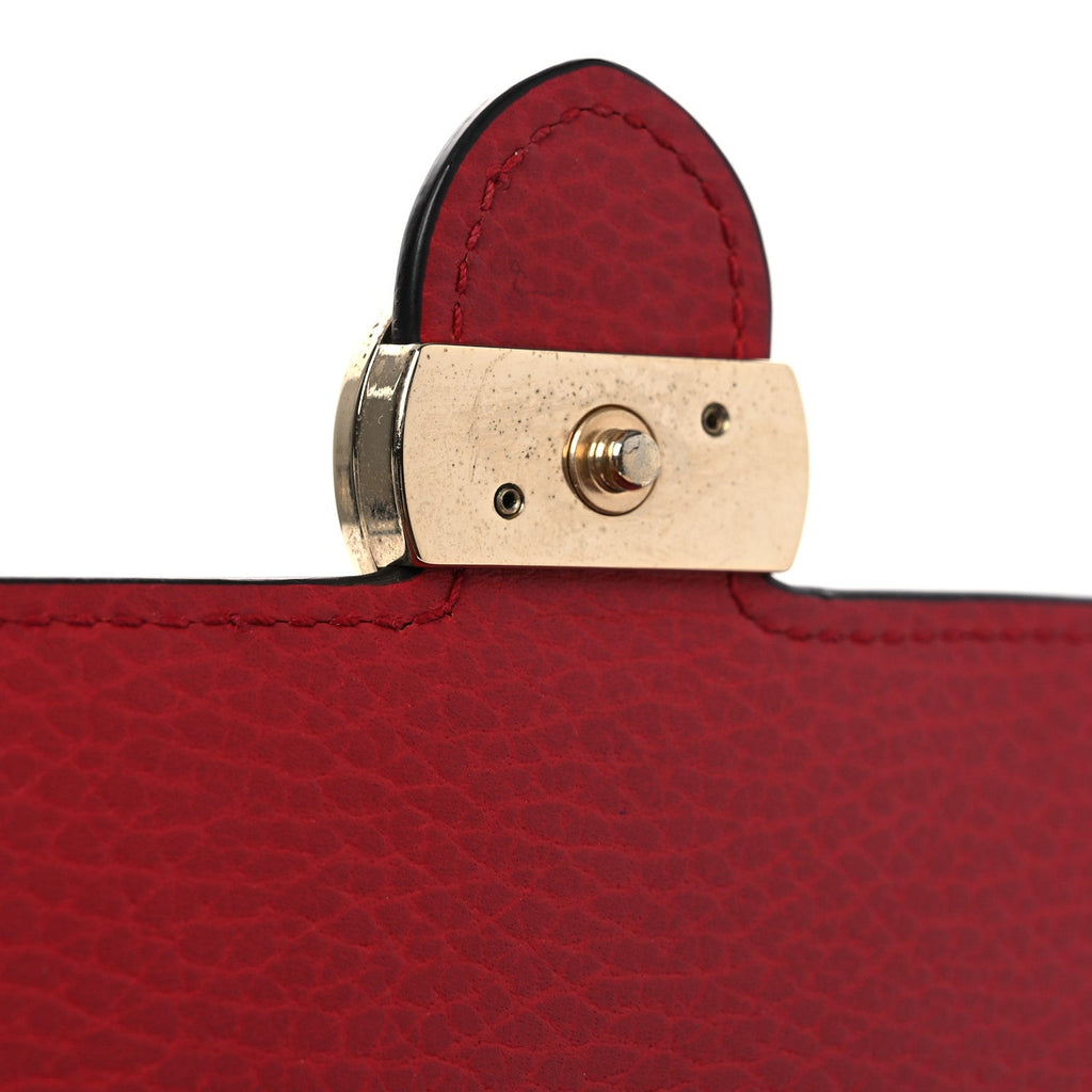 Dollar Calfskin Interlocking G Chain Wallet Red