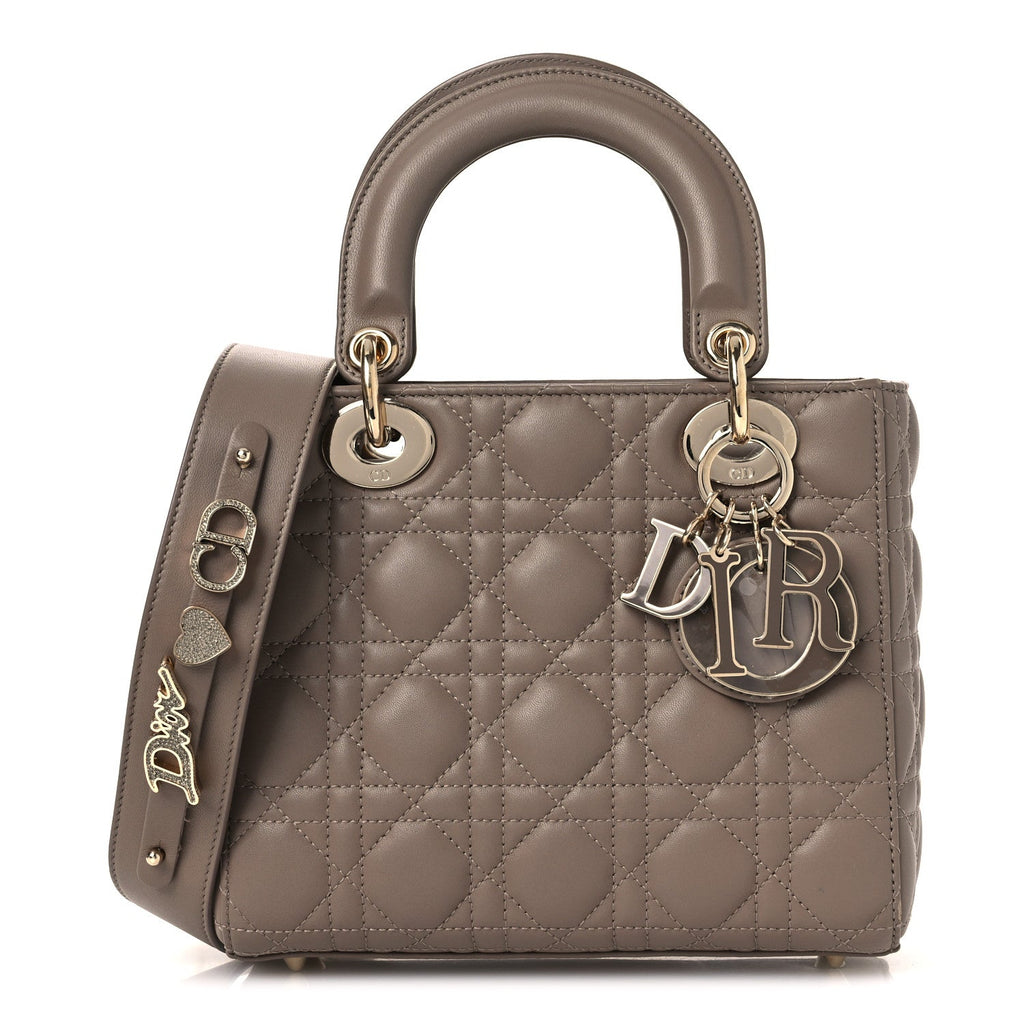 Lambskin Cannage Small My ABCDior Lady Dior Warm Taupe