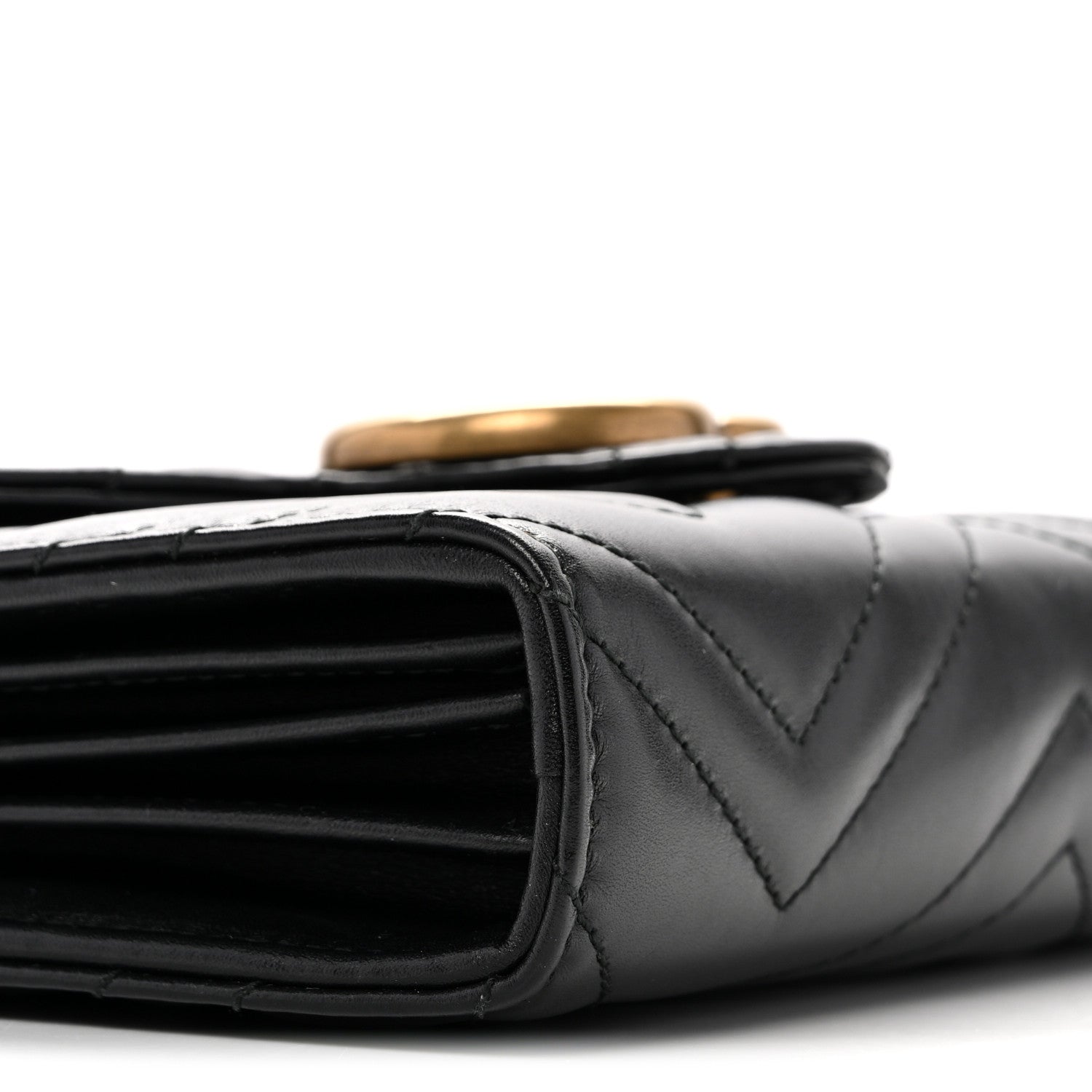 Calfskin Matelasse GG Marmont Chain Wallet Black