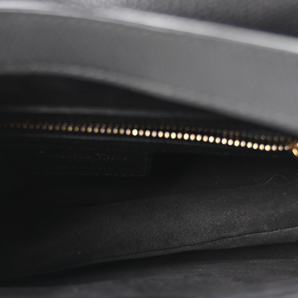 Grained Calfskin Saddle Bag Black