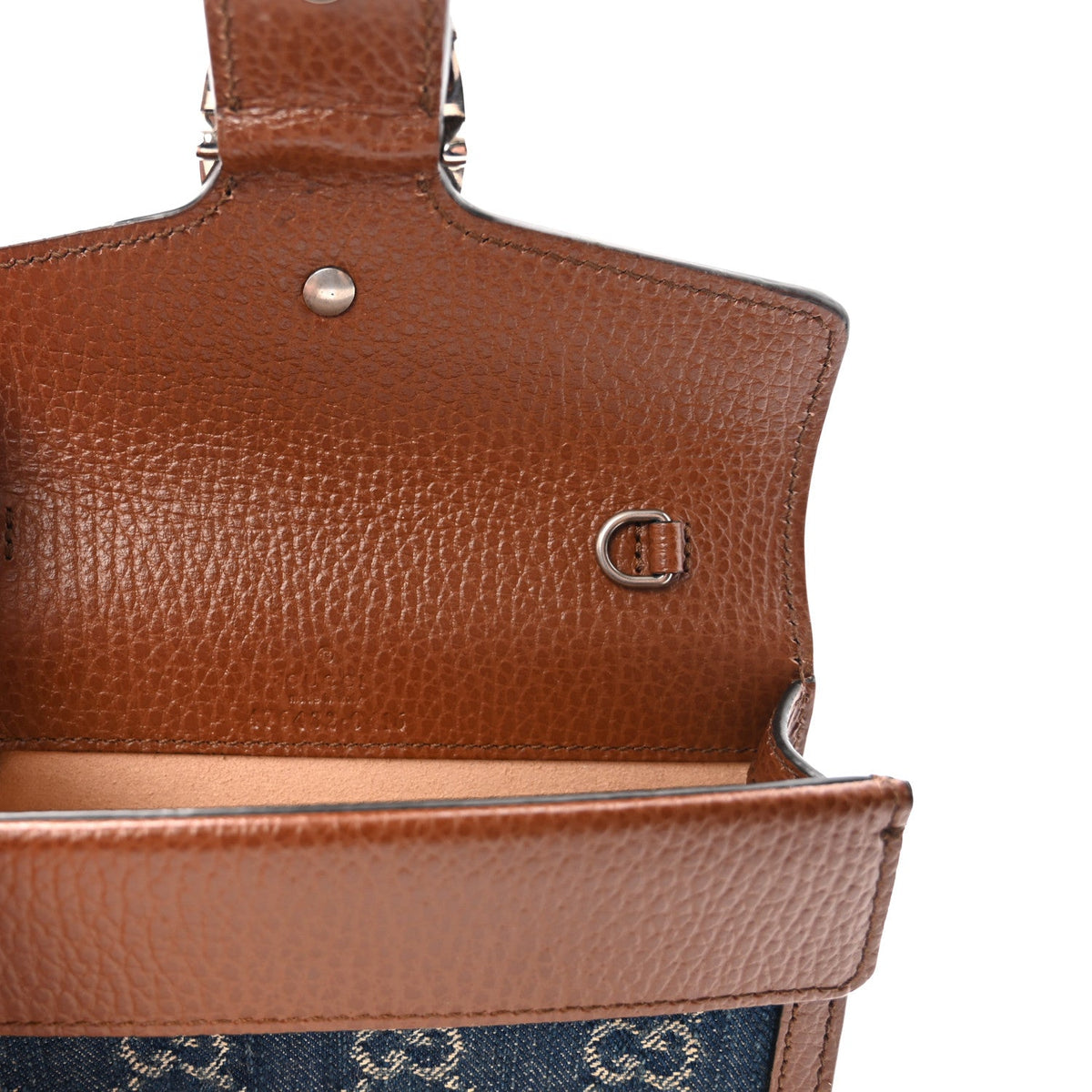 New Denim GG Monogram Dollar Calfskin Enamel Super Mini Dionysus Shoulder Bag Blue Tea Cuir Epilog Electric Blue
