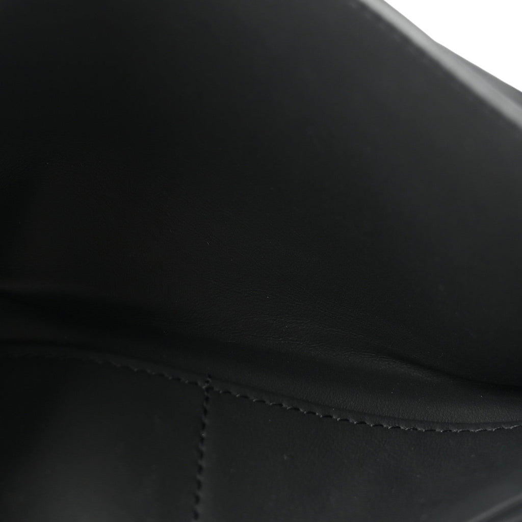 Ultra Matte Calfskin Saddle Chain Wallet Pouch Black