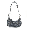 Denim BB Monogram Le Cagole Shoulder Bag XS Blue