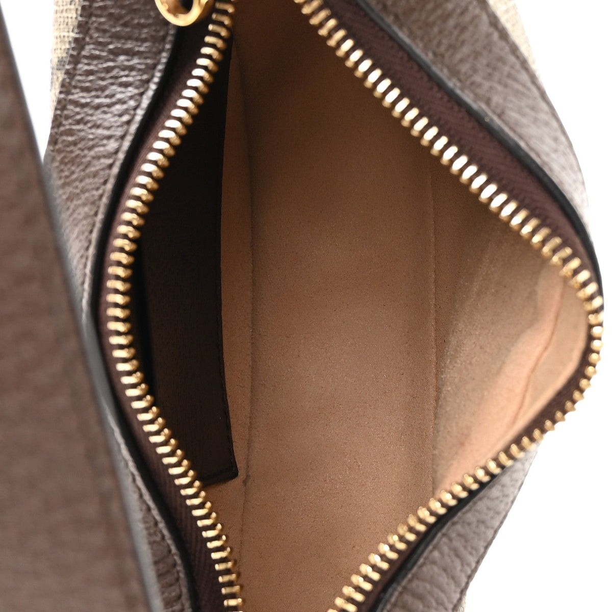 GG Supreme Monogram Textured Calfskin Web Mini Ophidia Half Moon Hobo Beige Ebony New Acero