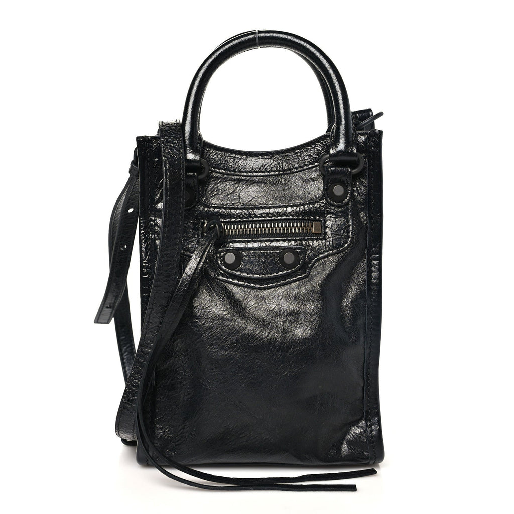 Agneau Arena Classic Hardware Le City Phone Holder Tote Black
