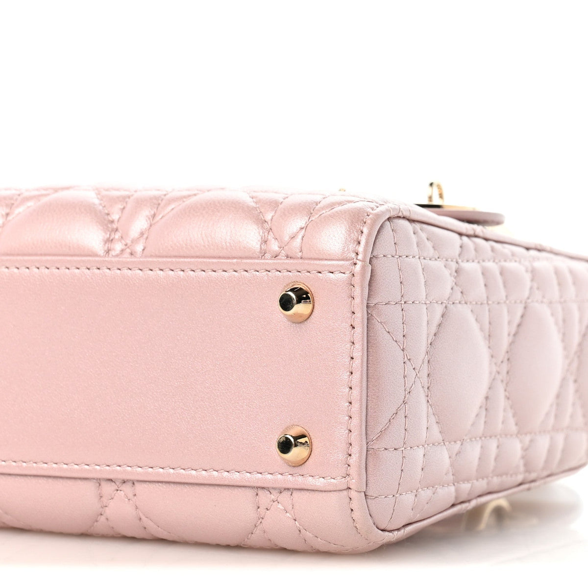 Metallic Lambskin Cannage Mini Lady Dior Lotus