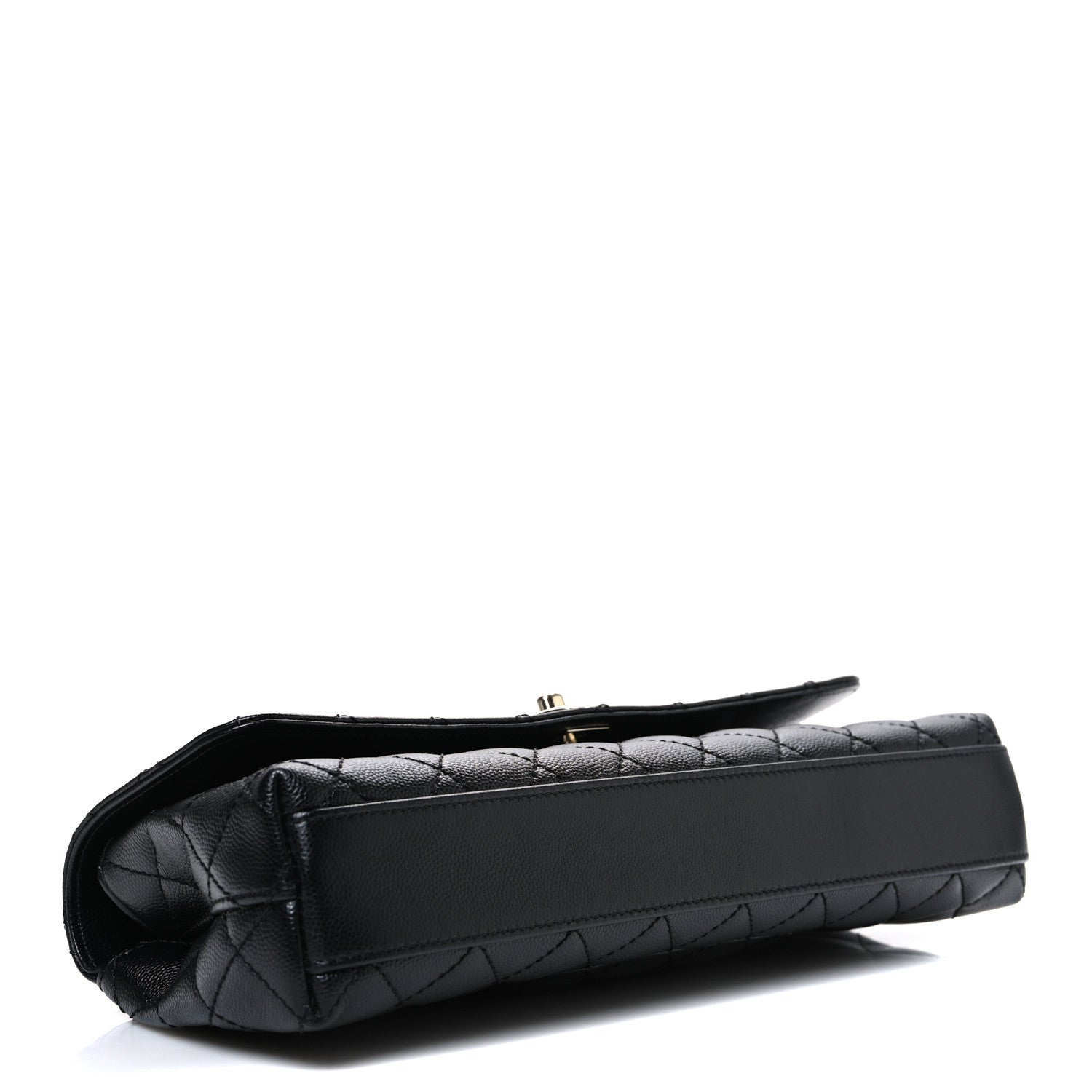 Caviar Quilted Maxi East West Coco Handle Flap Black Black Black
