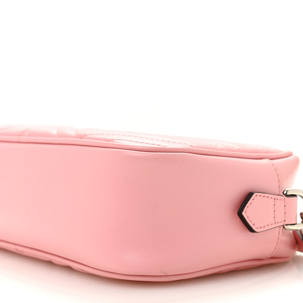 Calfskin Matelasse Small GG Marmont Chain Shoulder Bag Wild Rose