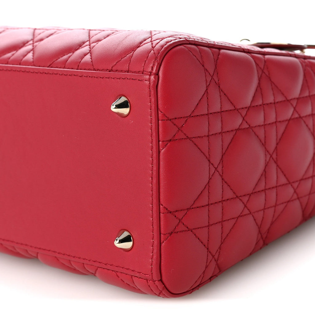 Lambskin Cannage Medium Lady Dior Red