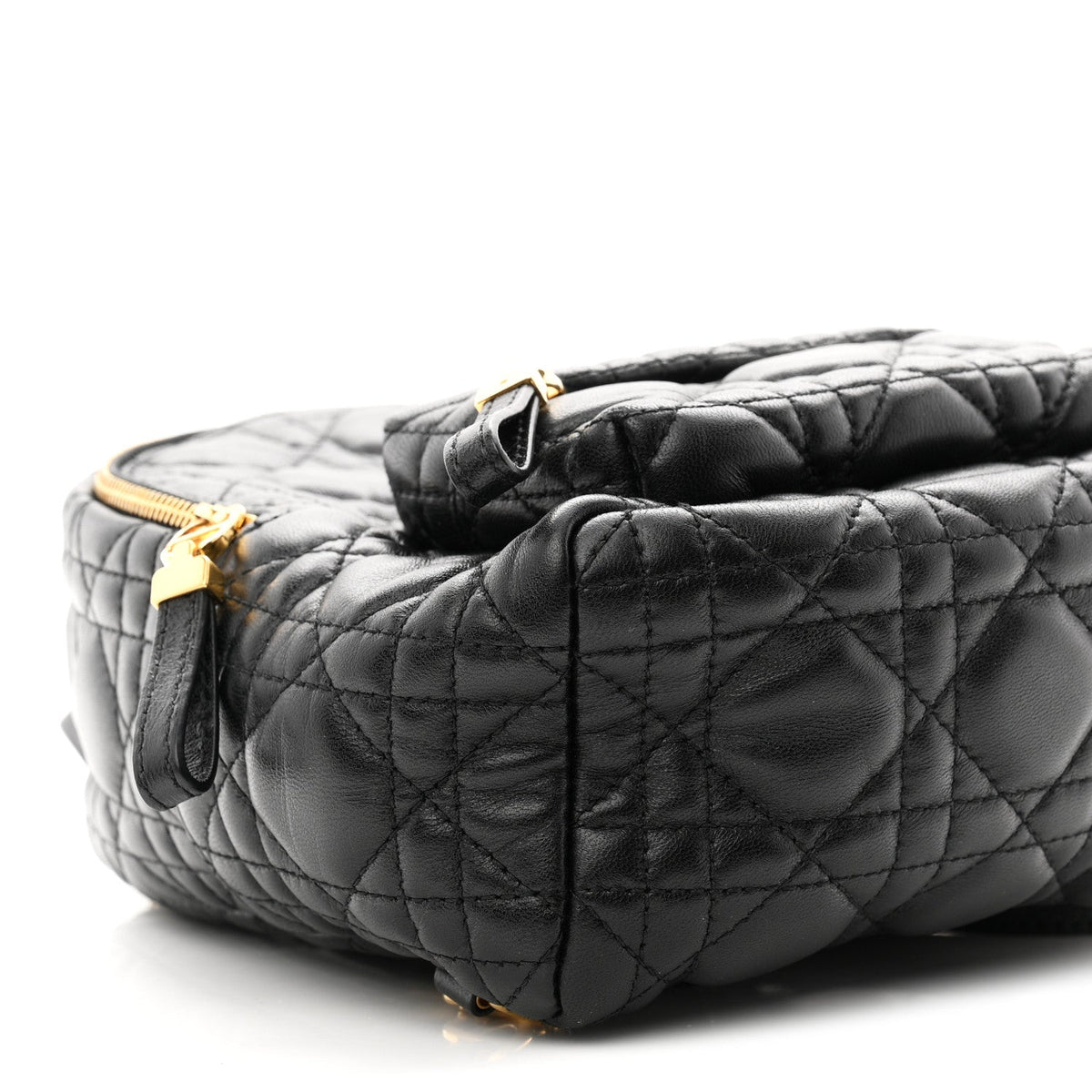 Lambskin Cannage Mini Backpack Black