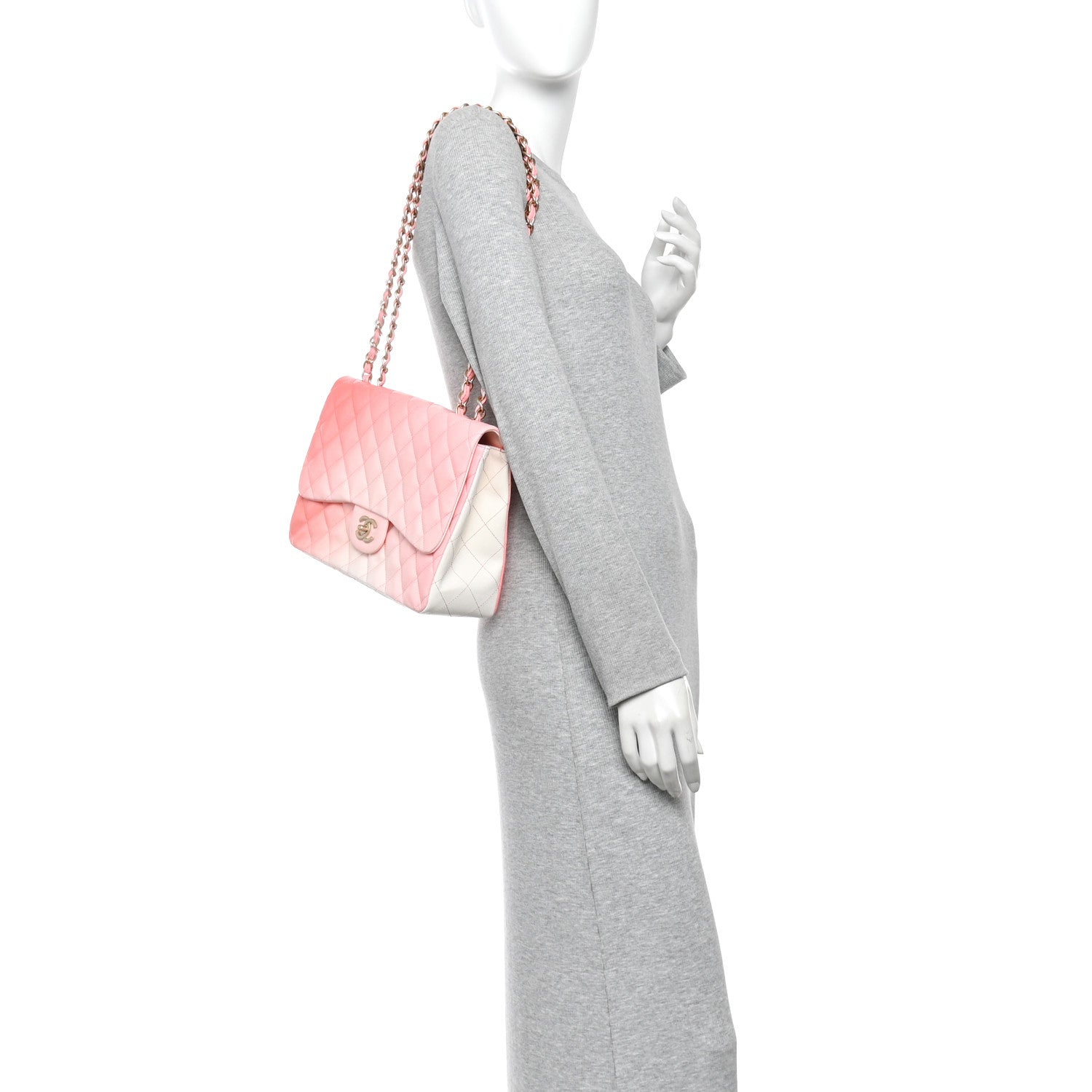Lambskin Degrade Quilted Maxi Single Flap Pink